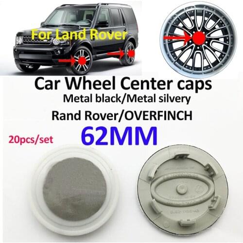 20pcs/set Metal Sticker Car Styling 62mm 6.2cm Wheel Rim Hub Center Caps for Land Rover Range Discovery Freelander Evoque