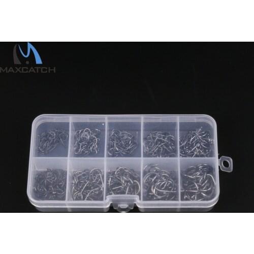 Maximumcatch 450Pcs 10 Sizes Carbon Steel Fish Hooks Carp Fishing Jig Head Set Fishing Tackle Box Fishing Hook 3-12# Pesca