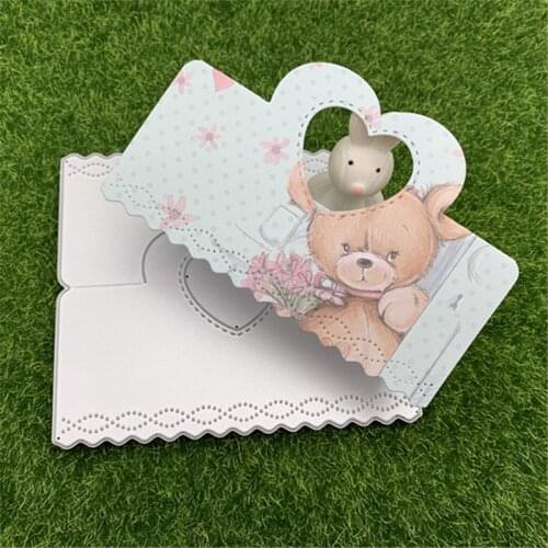 Heart card sticker label cut card box pack bag topper head handle Scrapbook paper craft Hand cutting embossing mold
