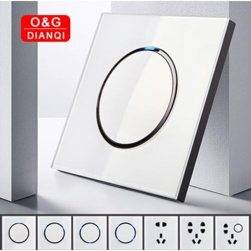Push on off Wall Switch White Toughened Glass Panel 1Gang 2Gang 3Gang 1Way 2Way 3Way Glass Feel Light Switch 3Hole