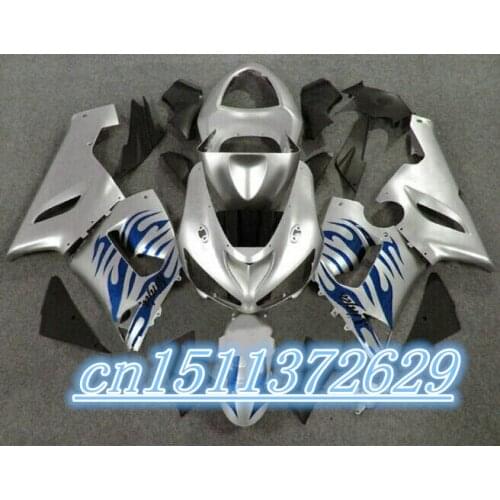 NINJA ZX-6R 07 fairings FOR Kawasaki ZX 6R 07 08 Ninja ZX6R 636 07 08 ZX 6R 2007 2008 fairing kits silver blue Freecustom