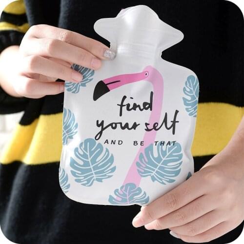 New Hot Water Bottle Bags Cute Cartoon Flamingo Cactus Warm Belly Treasure Hand Warmer Filled Mini Explosion-proof