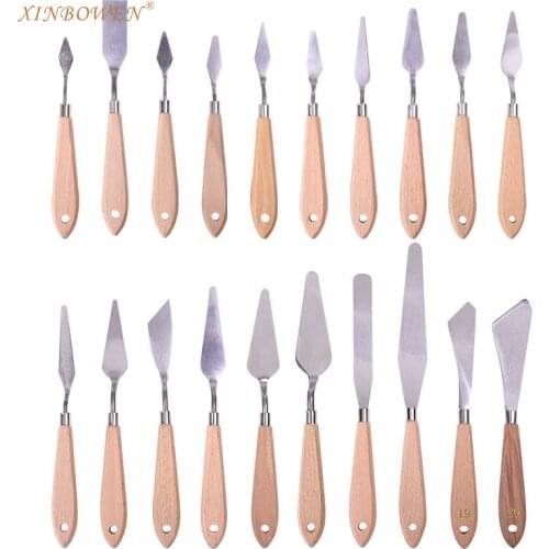 New single paint color oil painting gouache scraper Art supplies wooden handle pick/shovel