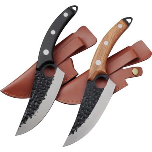 5.5" Meat Cleaver Hunting Knife Handmade Forged Boning Knife Serbian Chef Knife Stainless Steel Kitchen Knife Butcher Fish Knife