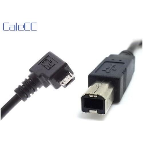 Right Angled 90 Degree Micro USB to Standard USB B Type Printer Scanner Hard Disk Cable 30cm 1ft