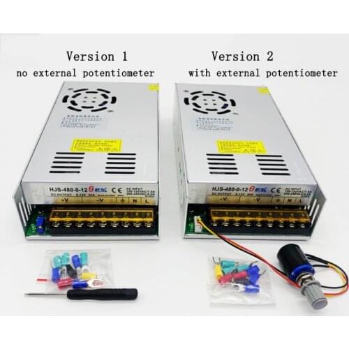 Adjustable DC Regulated Switching Power Supply AC110V/220V to 0-12V 40A 0-480W HJS-480-0-12 Transformer Power Unit max. 15V 480W