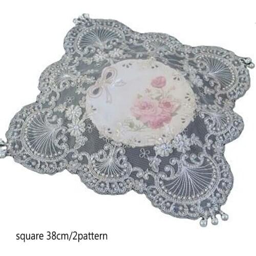 Luxury lace sequin embroidery place table mat cloth dish pad cup mug drink doilies dining tea coaster Christmas placemat kitchen