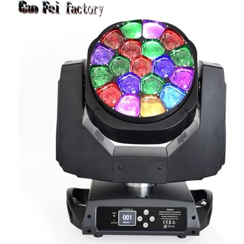 Lyre Beam Led Moving Head Big Bee Eyes High Bright 19X15W Rgbw Quad 4In1 Dmx Wash Stage Lighting For Dj