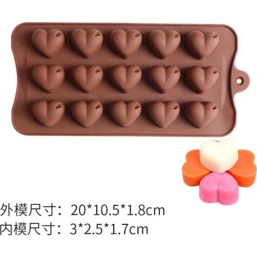 Creative 15 Hole Heart Shaped DIY Baking Tools Silicone Resin Cake Mold Mousse Molds Chocolate Mould Kitchen Accessories