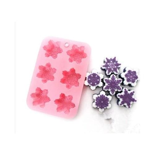 Snowflake Silicone molds snowflake soap mold snowflakes silicone soap molds silica gel die Aroma stone moulds candle mould