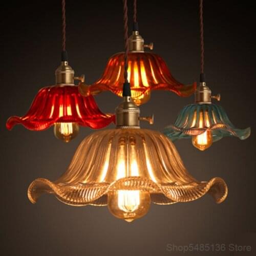 Nordic Retro Glass Pendant Lights Living Room Pendant Dining Room Lights Kitchen Bar Hanging Lamps Home Art Deco Light Fixture