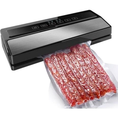 220V 110W Vacuum Sealing Machine Home Vacuum Sealer Fresh Packaging Machine Food Saver Vacuum Packer + 5Pcs Bags+ 1 Tube