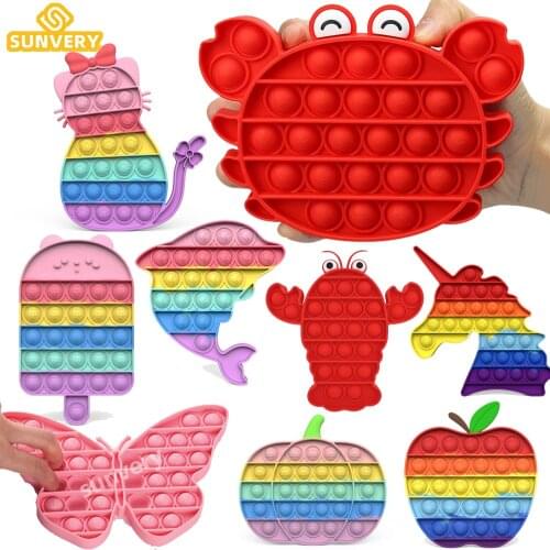 Crab Sensory popet Lobster Fidget Toys antistress pop Dimple Bubble fidjet toy Needs High-quality Silicone Squishy for children