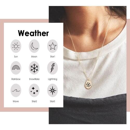 Visunion Weather Series 18*12mm Geometric Necklace for Women 316L Stainless Steel Minimalist Choker Jewelry for Anniversary Gift