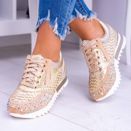 Fashion Women Sneakers Women Casual Snakeskin Print Shoes Female Flats Platform Spring Autumn Lace Up Shoes Drop Shipping