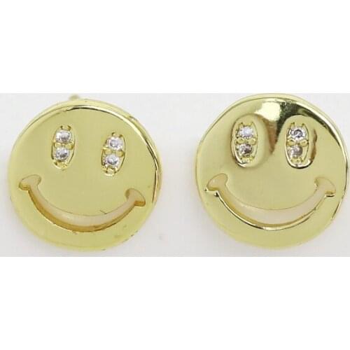 20 Pairs Wholesale Smile face Earrings Stud earrings earrings Accessories Gold Fashion earrings Gift for women jewelry 8497