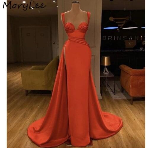 Evening Dresses Sweetheart Sleeveless Floor Length Side Slit Mermaid Silk Satin Evening Dresses vestidos de fiesta de noche