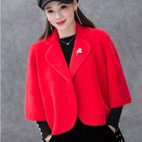 2020 Spring And Autumn Mink Velvet Short Coat Women Clothing Wild Cape Cardigan Imitation Mink Fur Loose Shirt Women Jacket