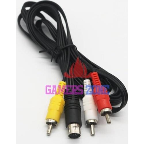 10pcs Nickle Plated AV RCA Audio Video Cable TV Lead Cable for SEGA SATURN Console Euro UK PAL