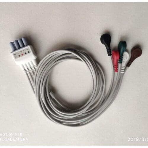 Mindra y 5-lead telemetr cable for Mindra y TEL-100 telemetry heart wire EY6502B AHA snap type