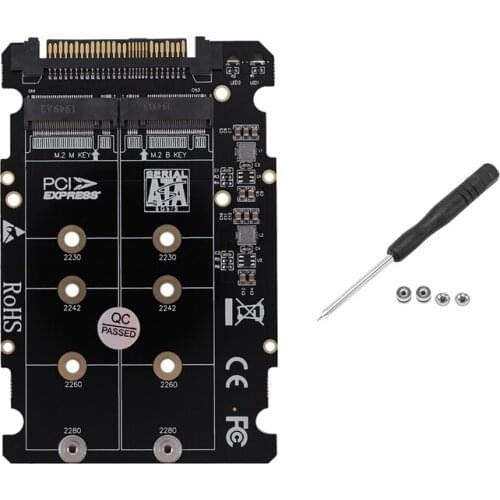 M.2 Ssd To U.2 Adapter 2In1 M.2 Nvme And Sata-Bus Ngff Ssd To Pci-E U.2 Sff-8639 Adapter Pcie M2 Converter For Desktop Computers