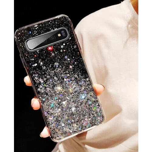 For Samsung Galaxy S10 S9 S8 Plus Case Case Liquid Quicksand Bling Glitter Transparent protect back cover for samsung note 8 9