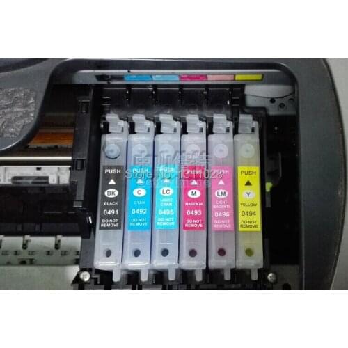 INK WAY T0491 T0492 T0493 T0494 T0495 T0496 Empty refillable ink cartridge for R210 R310 R350 RX510 R230 with ARC,10 Set, 60 PCS
