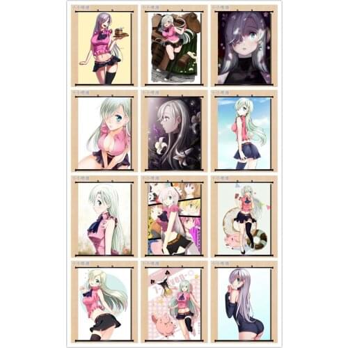 Coscase Anime The Seven Deadly Sins Nanatsu no Taizai Elizabeth Liones Meliodas Diane Home Decor Wall Scroll Poster Picture