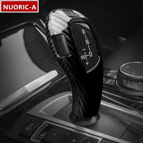 Center Console Gear Shift Head Decoration Cover Trim Carbon Fiber Color For BMW E60 E70 E71 5 Series X5 X6 LHD Car Styling