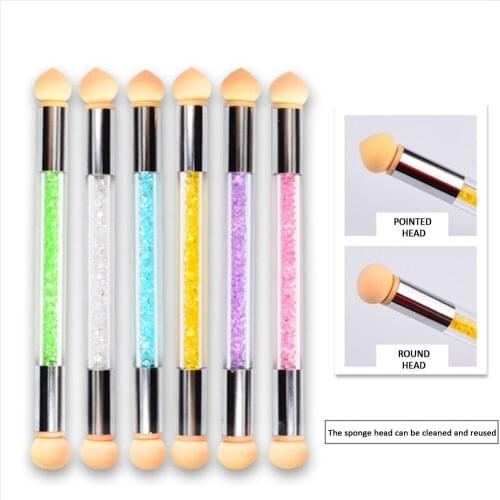 Double-ended Gradient Shading Pen Dotting Stamping Design Nail Brush Sponge Silicone Head Painting Tool Nail Art