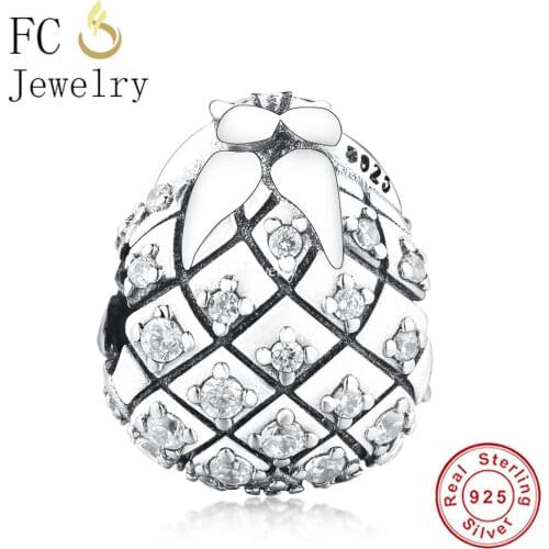 FC Jewelry Fit Original Brand Charm Bracelet 925 Silver Animal Fruit Zirconia Leaf Flower Bead Making Reflexion Women Berloque
