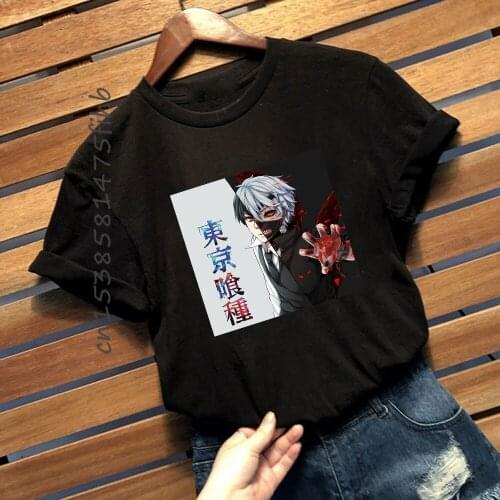 Anime Tokyo Ghoul Tees Woman Tops T-Shirt Manga Kaneki Ken Harajuku Tshirt Female 90s Japan Style T Shirts