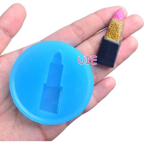FYL354U 46mm x 14.3mm Lipstick Silicone Mold Fondant Cake Decoration Candy Resin Clay Earrings Necklace Craft Soap Candle