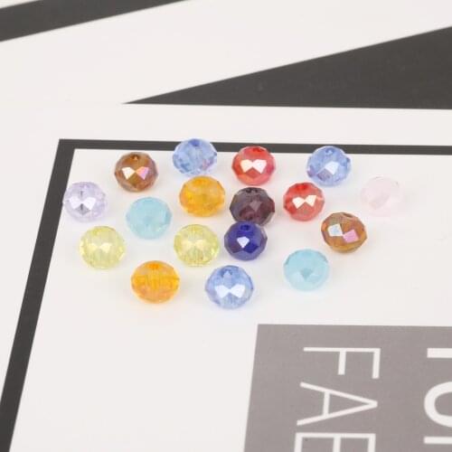 Hot 98pcs 6mm Glass Wheel Beads Round Crystal Beads Loose Bedas For Jewelry Making Findings Necklace Bracelet Earrings Findings