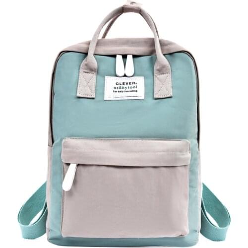 2020 New Women Hot Canvas Backpacks Candy Color Waterproof School Bags for Teenagers Girls Patchwork Backpack Female Mochila