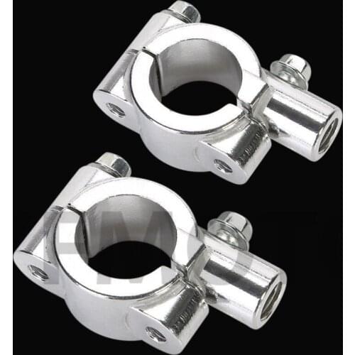 Chrome MOTORCYCLE DIRT BIKE ATV HANDLEBAR MIRROR MOUNT 10MM 7/8" ALUMINUM CLAMP