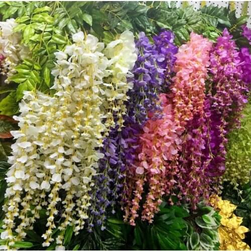 110cm Wisteria Wedding Decor 6 colors Artificial Decorative Flowers Garlands for Party Wedding Home For Free Shipping SN1972