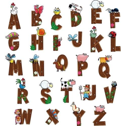 Creative letters patch iron-on transfers for clothing stripes for clothes iron on patches application of one another appliques