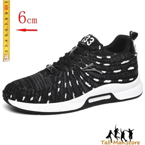 Sneakers Heightening Shoes Elevator Shoes Height Increase Shoes Leather Shoes Insoles 6CM Man Daily Life Height Increasing Shoes