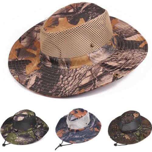 Unisex Summer Camo Breathable Mesh Sun Protection Hat Boonie Outdoor Hunting Cap Sun Protection Hat Boonie Outdoor Hunting Cap