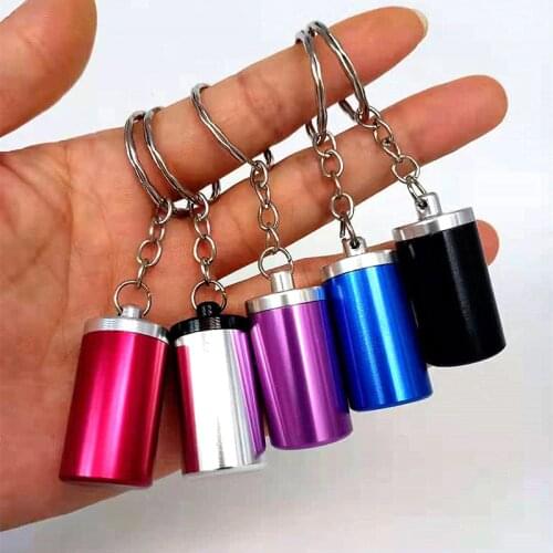 Mini Portable Cigarette Ashtray For Outdoor Use Ash Holder Pocket Tray with Lid Key Chain Pill Box Storage YJ575