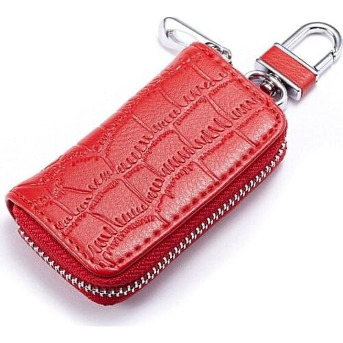 Fashion Brand Genuine Leather Men Women Car Key Holder Wallets Minimalist Keychain Small Key Organizer Pouch Keysmart Bag