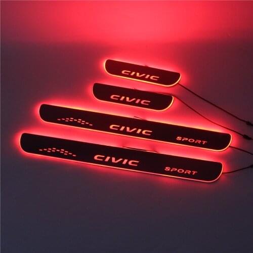 Led Moving Door Sill Scuff Plate Guard Sills Protector Trim For Honda Civic 2006-2020 8TH 9TH 10TH
