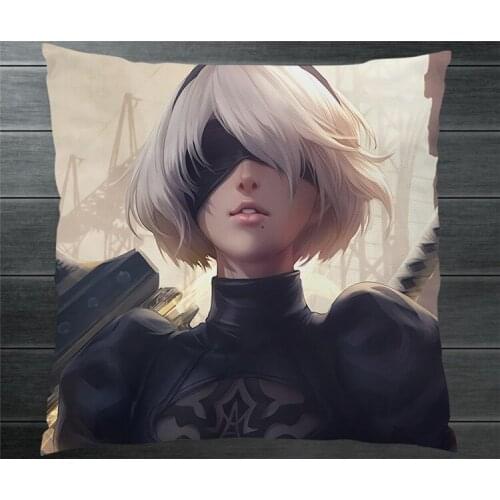 NieR Automata YoRHa 2B Cartoon Two Side 40x40cm Pillowcase Pillow Case Cover Cushion Cosplay Manga Gift BED/SOFA/CAR Decor P15