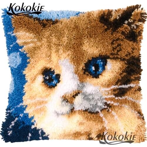Threads embroidery Latch Hook Rug cat pillow Kits cross stitch kits 3d diy carpet Crocheting Rug Yarn embroider Needlework kits