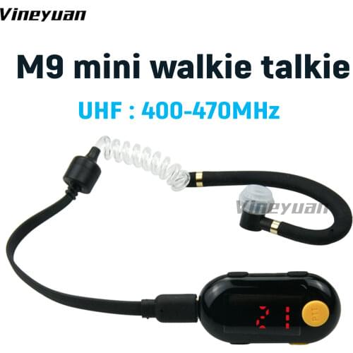 Vineyuan M9 Mini Walkie Talkies UHF 400-470MHz 25 Channles Long Range Portable Two Way Radio with Headset