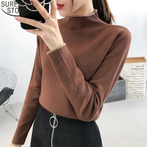 Solid Loose Sweater Turtleneck 5 Colors 2021 Women Long Sleeve Sweaters Pullover Autumn Winter Knitted Bottoming Sweater 10921