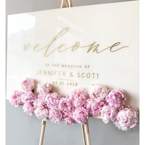 Plexiglass Wedding Welcome Sign Personalized Acrylic Welcome Sign Custom Signature Entrance Album for Wedding Engagement Party