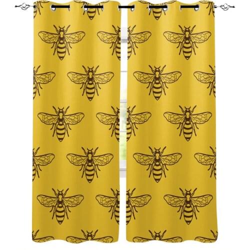 Bee Wings Dense Window Curtain Kids Home Decor Accessories Living Room Bedroom Kitchen Children Curtain
