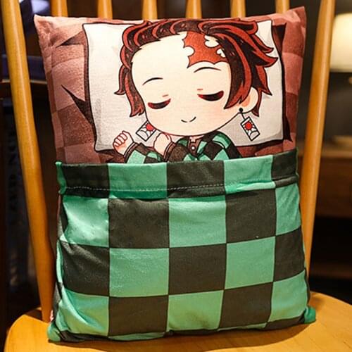 Japanese Anime Plushies Pillow Cushion Demon Slayer Kimetsu No Yaiba Tanjirou Nezuko Doll Stuffed Plush Toys Halloween Gift